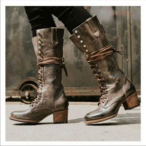 Freebird Granny Grey Lace Up Boots